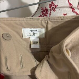 LOFT Beige Button-Up Culottes